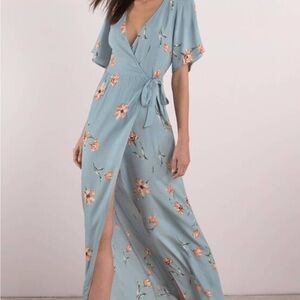 Tobi Light Blue Floral Maxi Dress